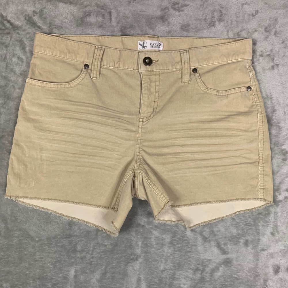 Carve Designs Oahu 4" Butter Corduroy Shorts Womens 4 Tan Organic Frayed Hem